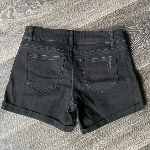 Distressed Black Denim Shorts - Picture 4 of 5